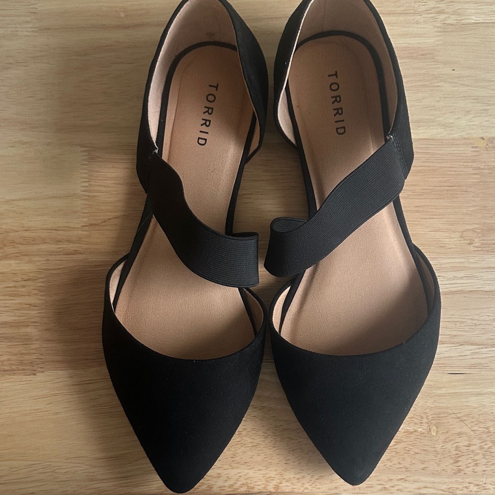 Torrid Black Flats with Strap Detail